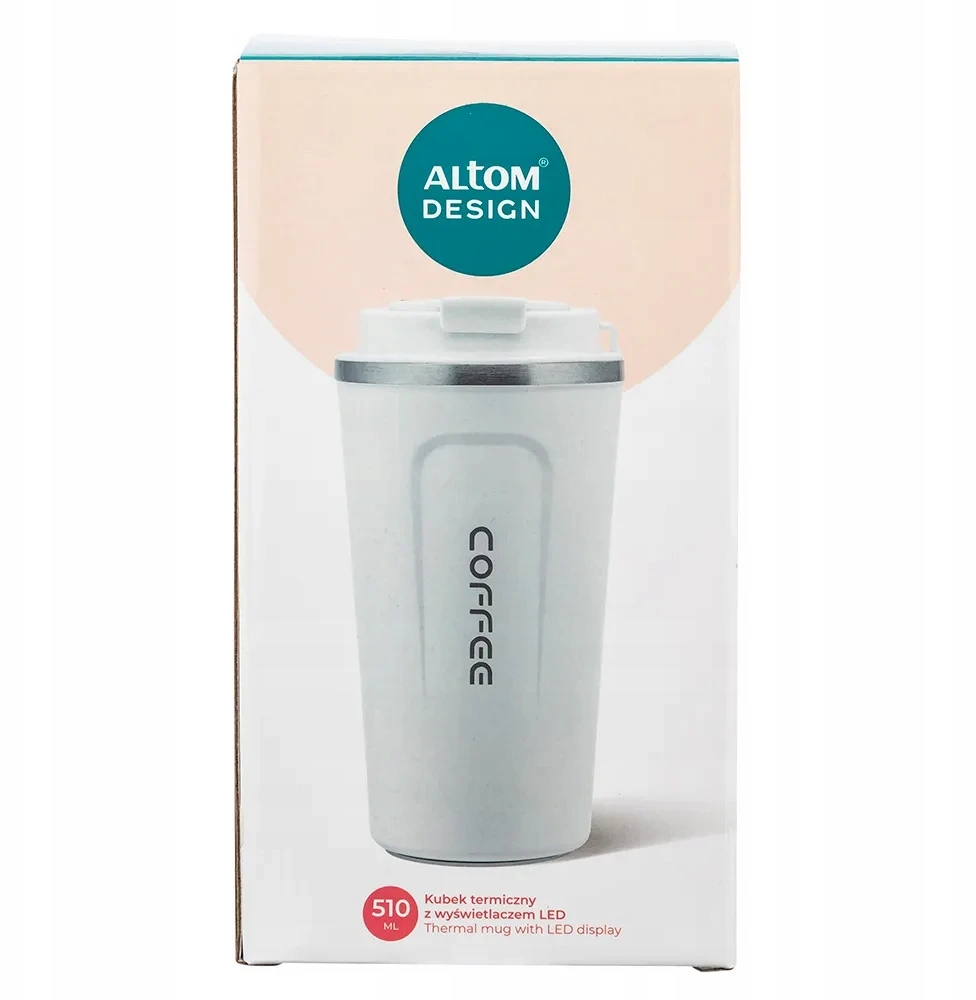 Šiluminio puodelio termosas 510 ml LCD ekranas kavai ir arbatai Altom Design