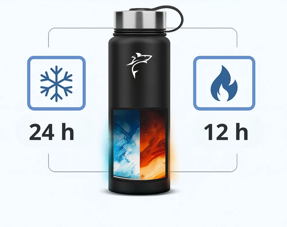 Silver Sharky Termopuodelis kavai ir arbatai, 710ml, nepralaidus termosas automobiliui