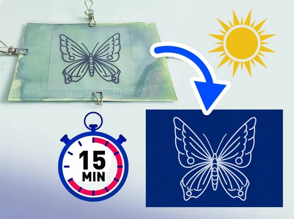 Silverlit Cianotipo šviesai jautrus popierius Sunny DIY Vaikų diena