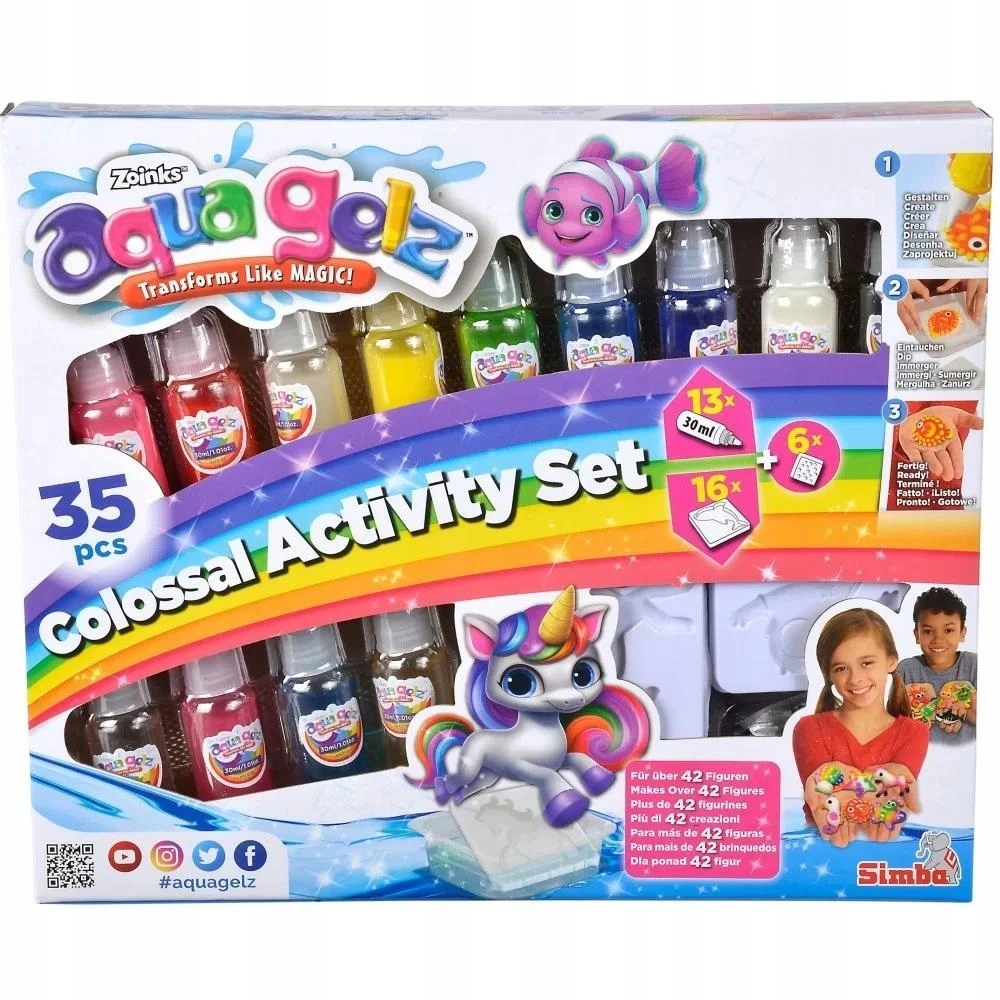 Simba Rinkinys Aqua Gelz XXL su 13 gelio buteliukų ir 16 formelių