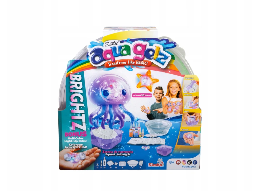 Simba Smoby Minkšti pliušiniai šviečiantys kamuoliukai Aqua Gelz Deluxe