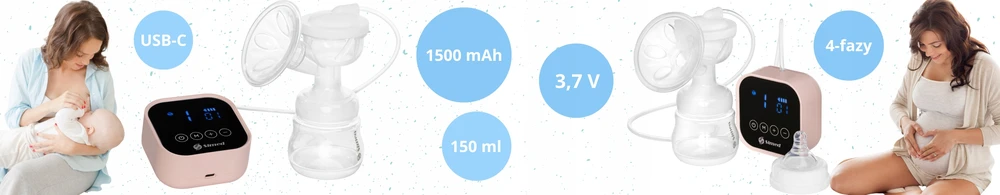 Simed ELEKTRINIS MAITINIMAS KRŪTIŠKUMS Lacta NUMI 4 fazių baterija 150 ml LED MAITINIMO