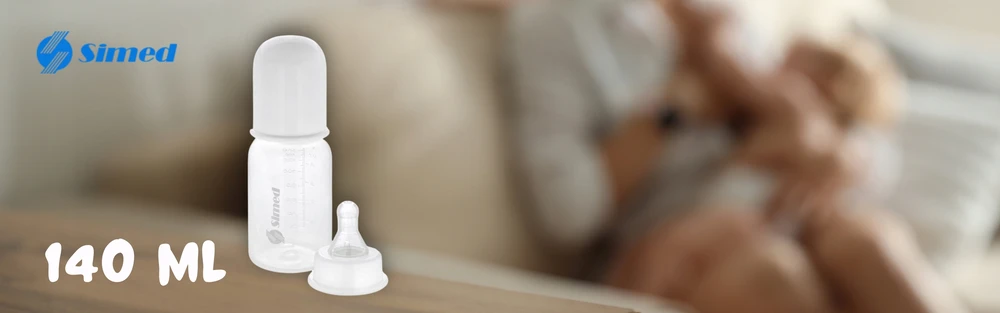 Simed Maitinimo buteliukas su silikoniniu žindeliu be BPA 140 ml pientraukiui