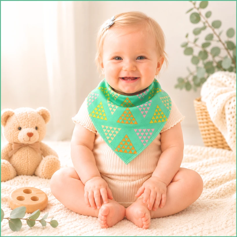 Simed Seilinukas 100% medvilninis seilinukas Šalikas COTTON Žalias 30-35 cm