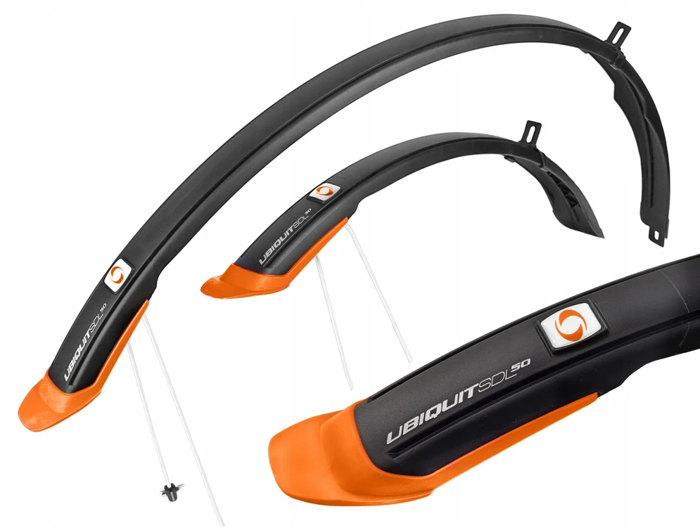 Simpla Ubiquit 50mm juodai-oranžiniai 28" dviračio purvasaugiai