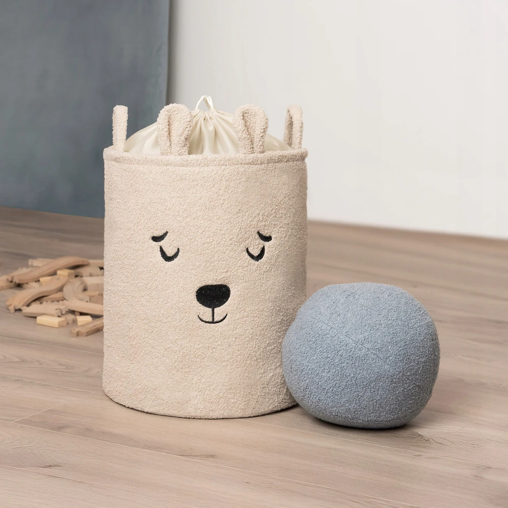 Sipo KOSZ NA ZABAWKI XL Organizer dla Dziecka 43L PREMIUM BOUCLE Kreminis Meškiukas