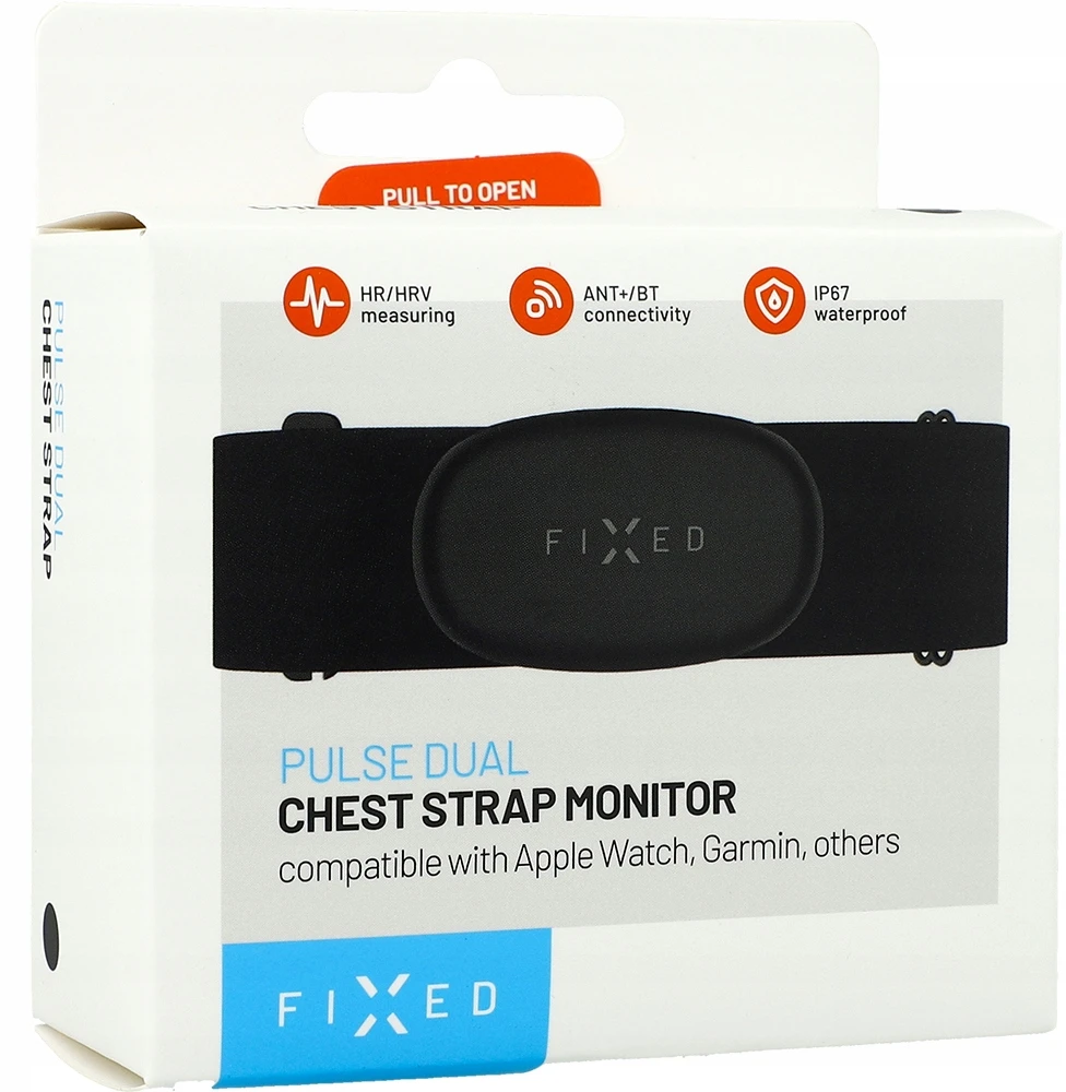 Širdies ritmo krūtinės diržas FIXED Pulse Dual, juodas
