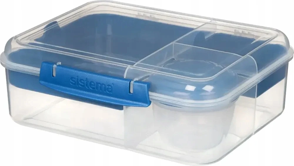 Sistema Bento To Go 1650ml: Dėžutė maistui su 5 skyreliais ir puodeliu