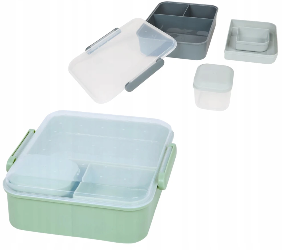 Sistema Lunch konteineris 1,65l bez BPA Śniadaniówka su przegródkami indas na sos