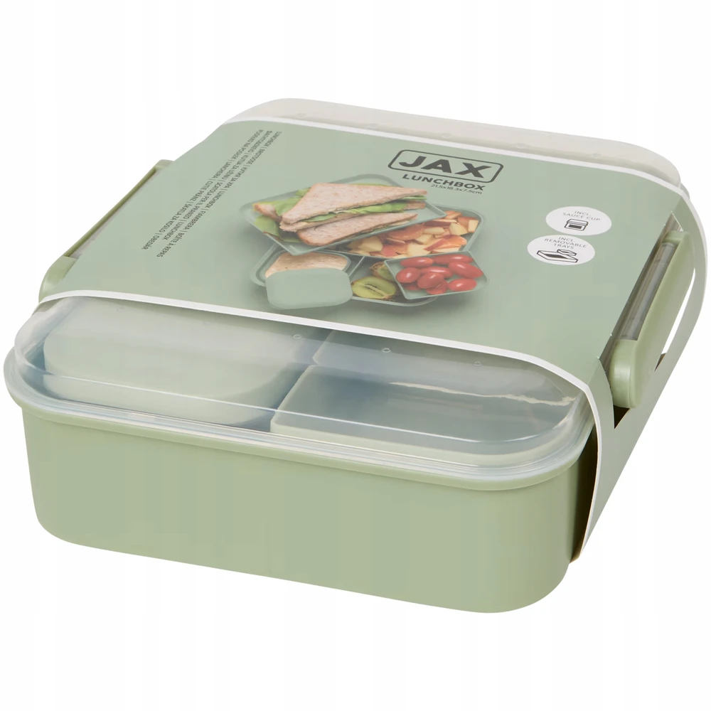 Sistema Lunch konteineris 1,65l bez BPA Śniadaniówka su przegródkami indas na sos