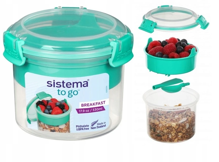 Sistema maisto saugojimo indas Breakefest To Go, 0,53 l su įrankiais