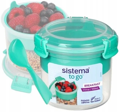 Sistema maisto saugojimo indas Breakefest To Go, 0,53 l su įrankiais
