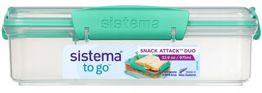 Sistema "snack Attack Duo" maisto dėžutė su skyreliais, 975ml