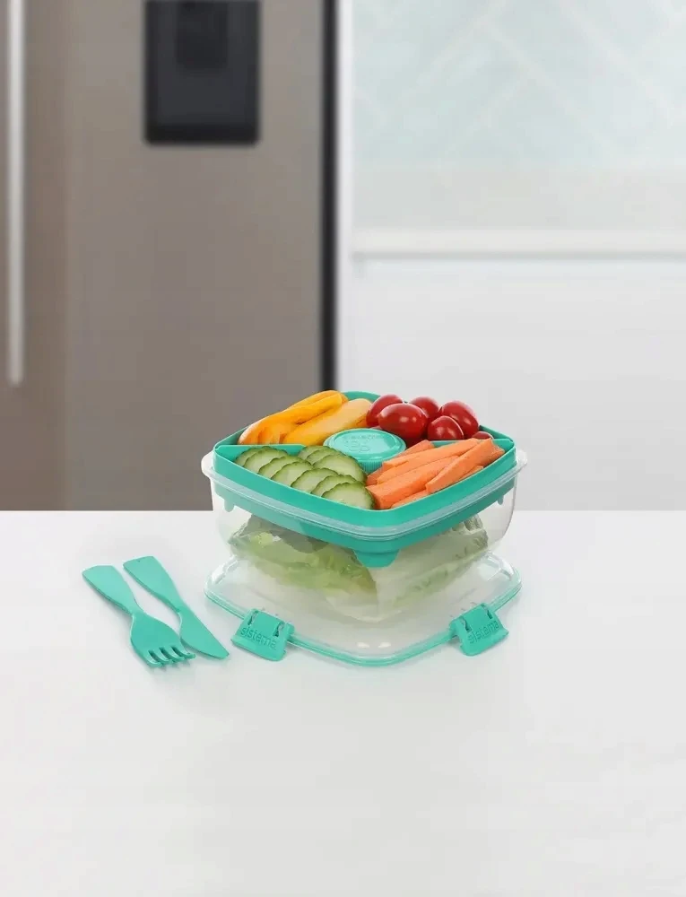 Sistema Užkandžių dėžutė Salad To Go, 1,1 l su įrankiais