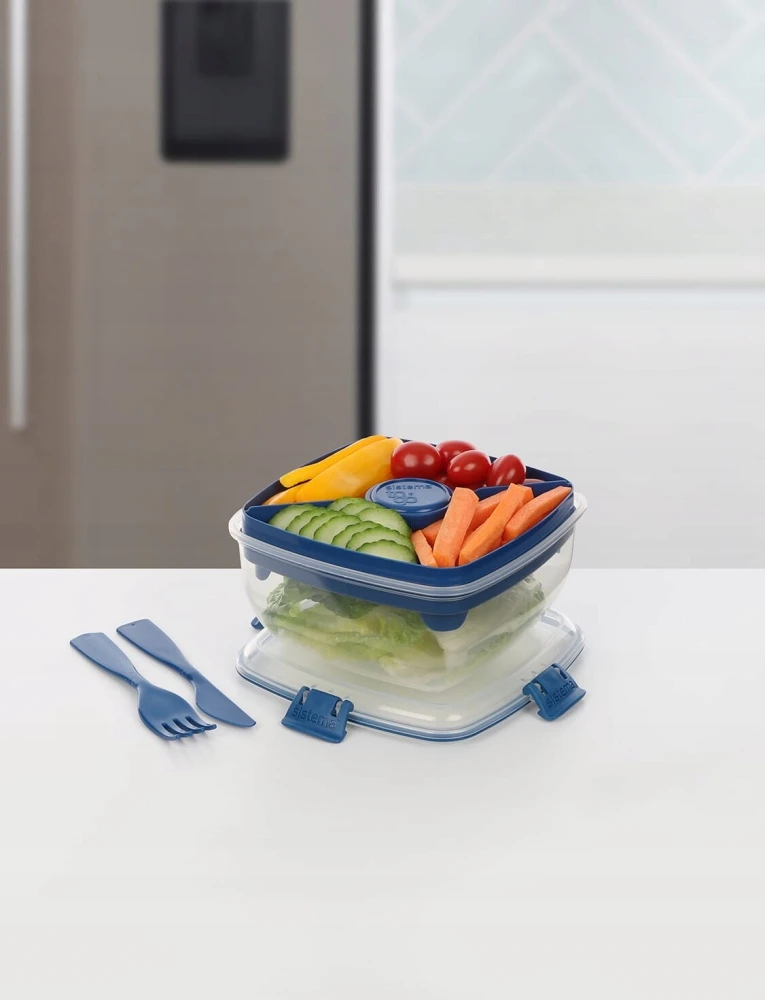 Sistema Užkandžių dėžutė Salad To Go, 1,1 l su įrankiais