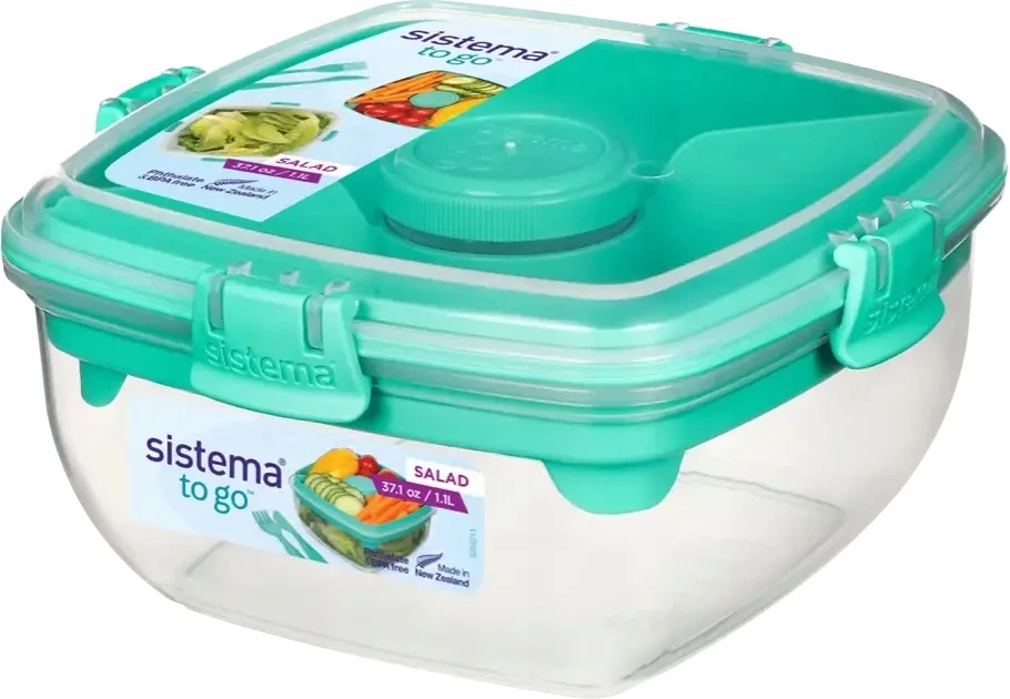 Sistema Užkandžių dėžutė Salad To Go, 1,1 l su įrankiais
