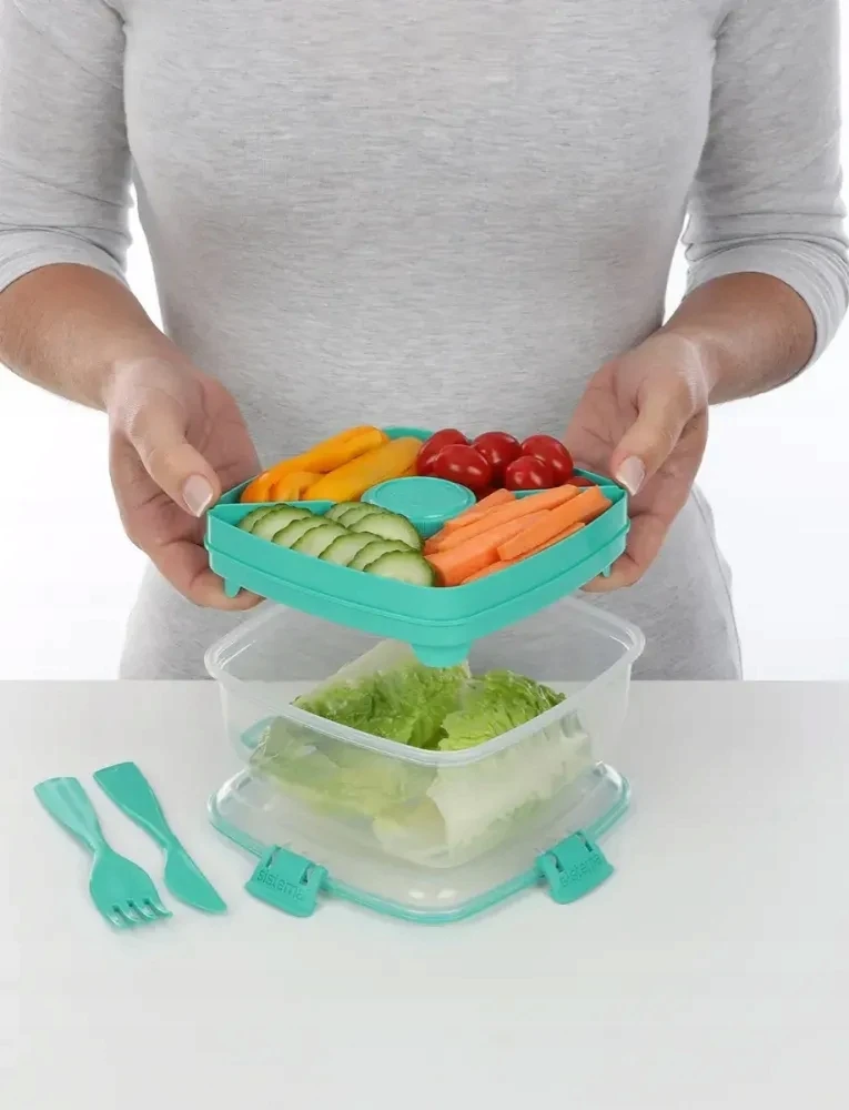 Sistema Užkandžių dėžutė Salad To Go, 1,1 l su įrankiais