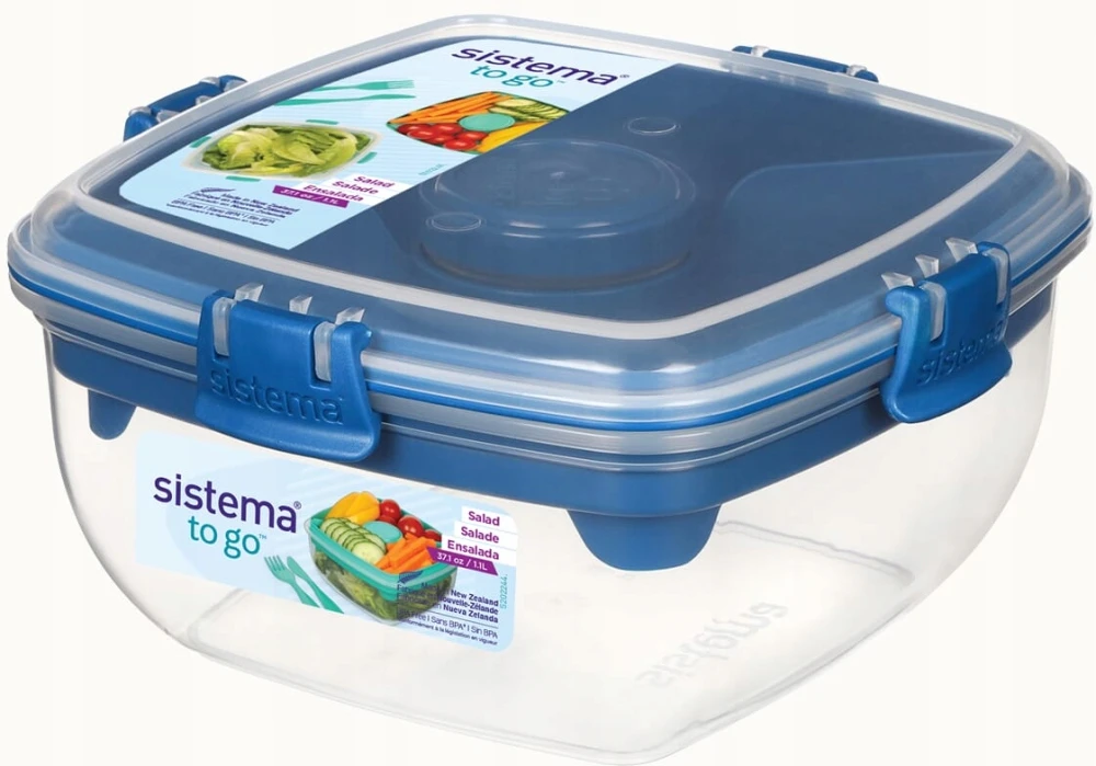 Sistema Užkandžių dėžutė Salad To Go, 1,1 l su įrankiais