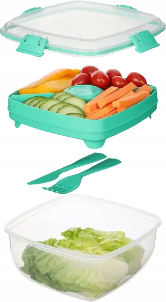 Sistema Užkandžių dėžutė Salad To Go, 1,1 l su įrankiais