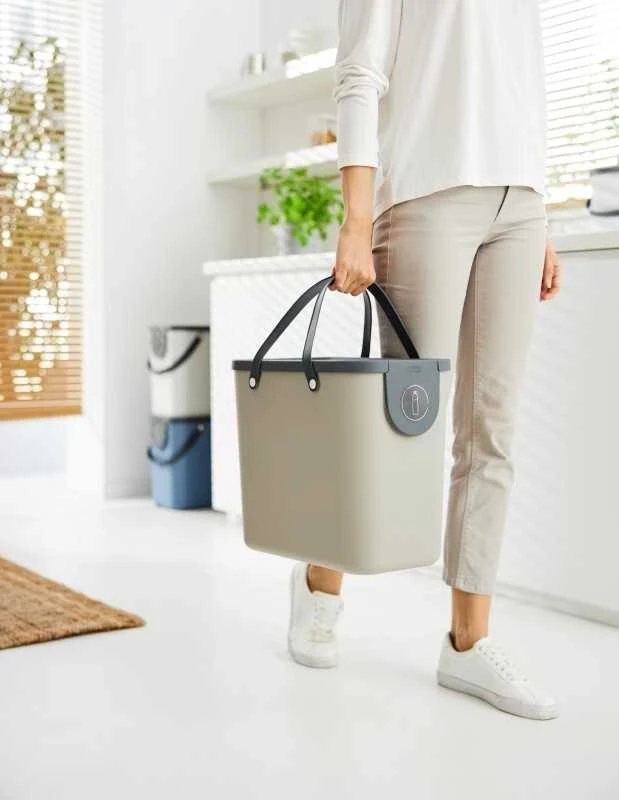 Atliekų Konteineris - ROTHO Albula 25L Technopolimeras su Pakabinimo Skylute Cappuccino