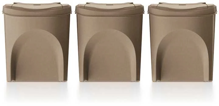 Šiukšliadėžė rūšiavimui 3x25 L (1 vnt-39x29x46 cm) Sortibox ECO KEDEN