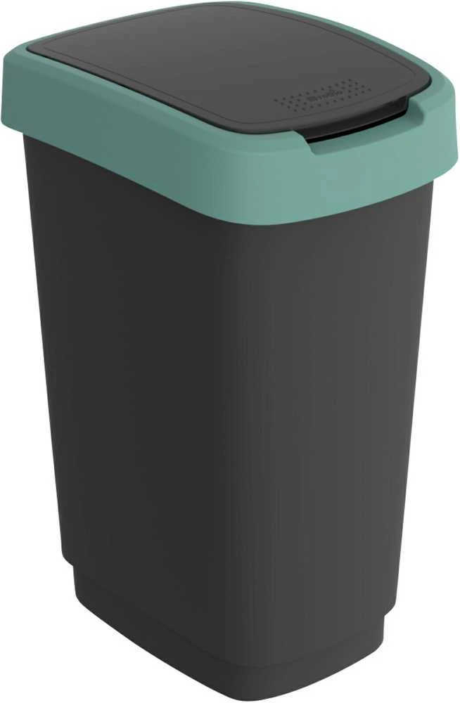 Šiukšliadėžė Rotho Twist, juoda/tamsiai žalia, 25 l