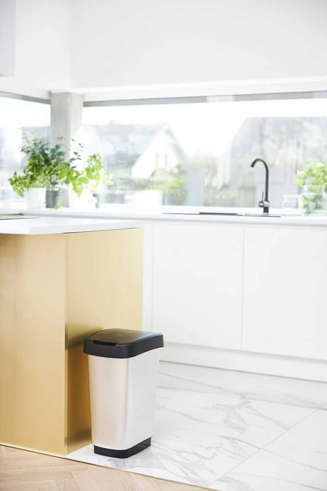 Rotho Twist metalizuota šiukšlių dėžė 25L