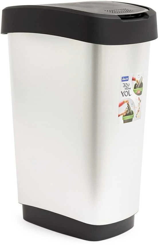 Šiukšliadėžė Twist Sidabrinis Rotho 50L sidabro sp.
