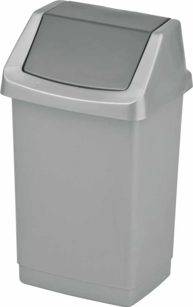 Šiukšliadėžė Curver, sidabro/pilka, 9 l, 189 x 189 x 381 mm