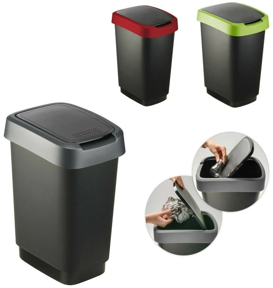 Šiukšlių dėžė CURVER Essentials, su pedalu, pilkos sp., h43 x 30 x 29 cm., 20 L