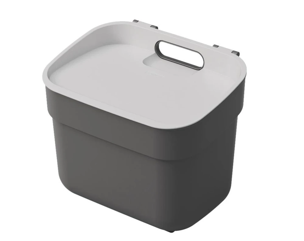Šiukšlių dėžė CURVER READY, pilkos sp., 25 x 18,6 x 20,3 cm, 5 l