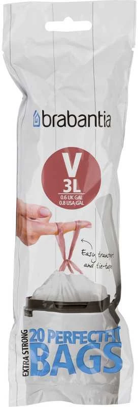 Brabantia Šiukšlių maišai V 2-3L (rit. 20vnt.) - Baltas