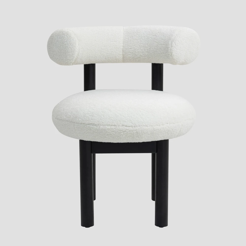 Šiuolaikinė boucle valgomojo kėdė PACIS ecru 59,5x65,5x75,5 HOMLA