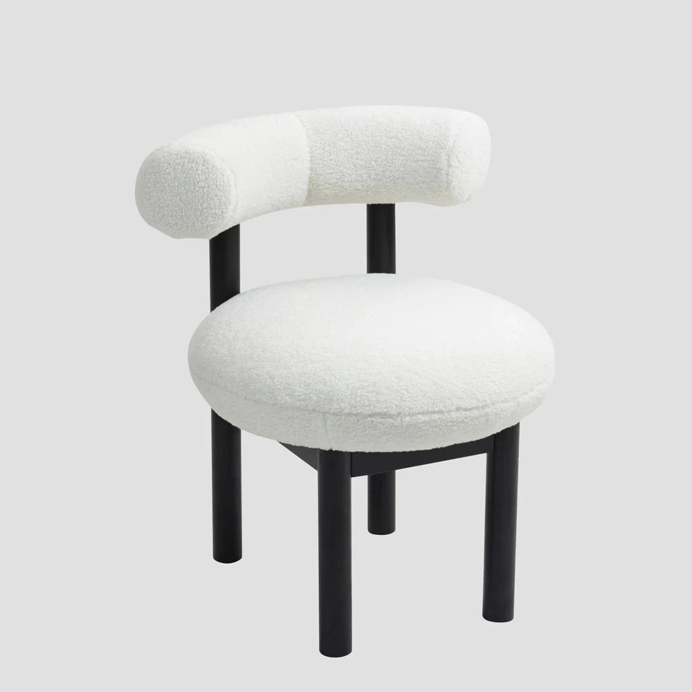 Šiuolaikinė boucle valgomojo kėdė PACIS ecru 59,5x65,5x75,5 HOMLA