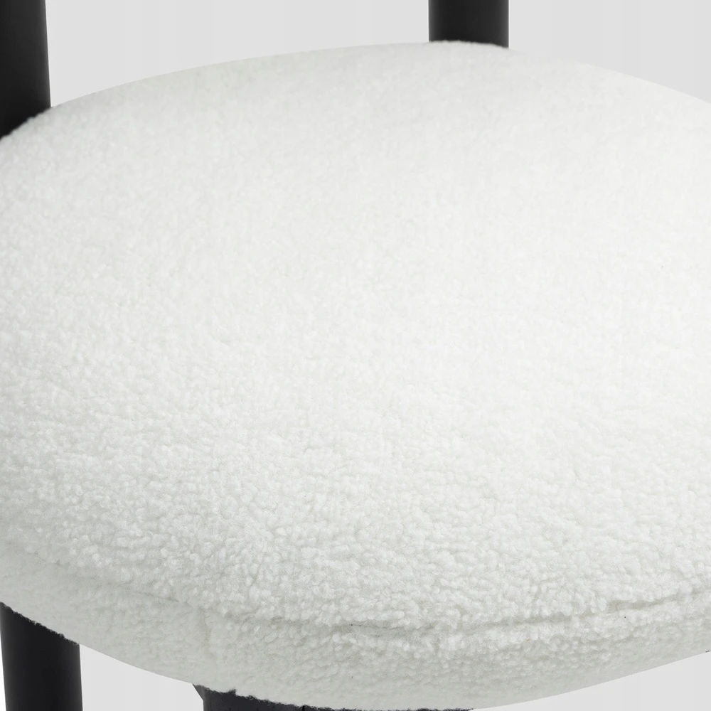 Šiuolaikinė boucle valgomojo kėdė PACIS ecru 59,5x65,5x75,5 HOMLA