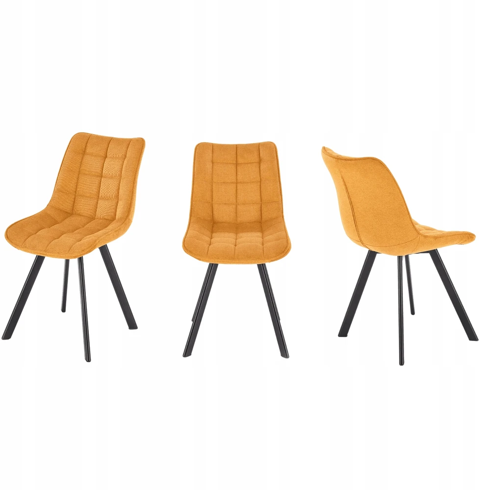 Šiuolaikinė dygsniuota kėdė svetainei Valgomojo Loft K549 Mustard Halmar