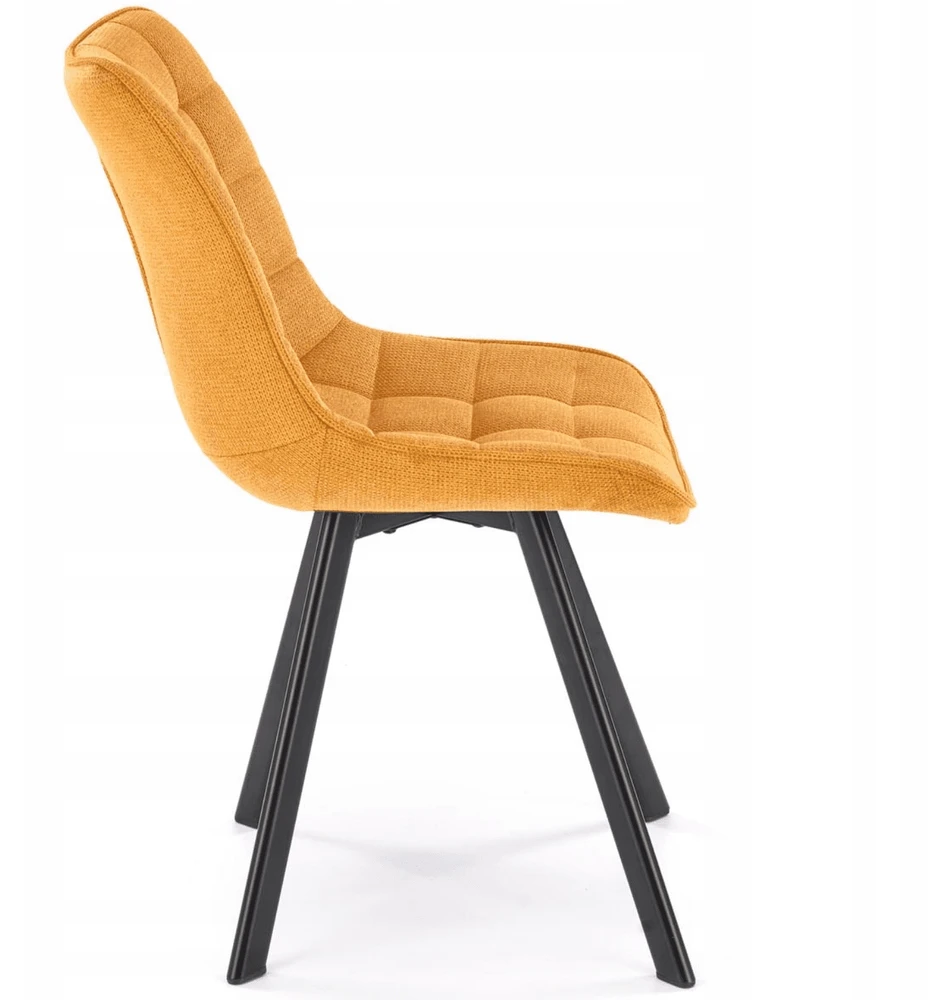Šiuolaikinė dygsniuota kėdė svetainei Valgomojo Loft K549 Mustard Halmar
