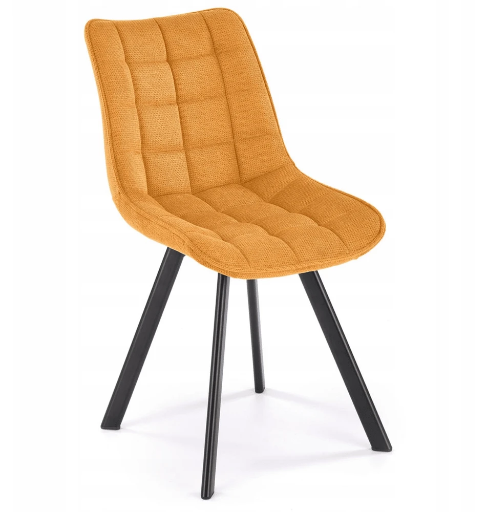 Šiuolaikinė dygsniuota kėdė svetainei Valgomojo Loft K549 Mustard Halmar