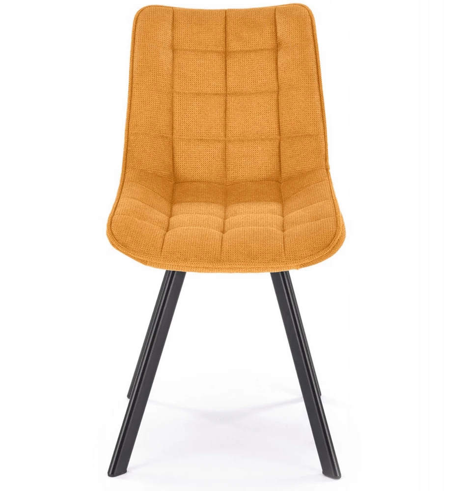 Šiuolaikinė dygsniuota kėdė svetainei Valgomojo Loft K549 Mustard Halmar