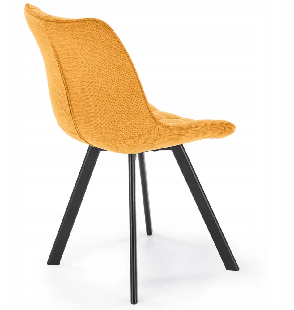 Šiuolaikinė dygsniuota kėdė svetainei Valgomojo Loft K549 Mustard Halmar