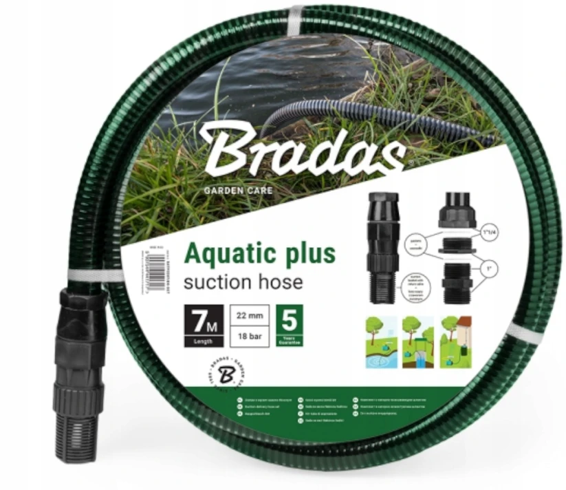 Bradas SIURBIMO/IŠLEIDIMO ŽARNA 7M AQUATIC PLUS SATP2207/BK-SET
