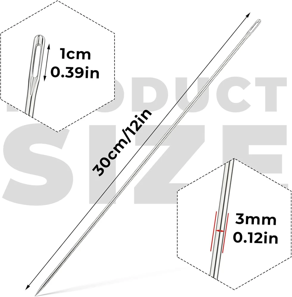 SIUVIMO ADAGA 30 CM STORIS 3 MM DIDELĖ APDAILĖS SIUVINĖJIMO AUSIS