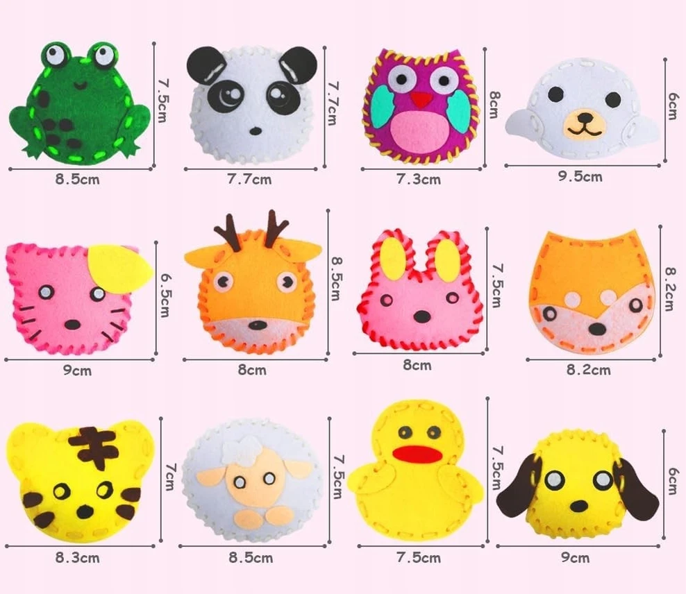 Siuvimo rinkinys iš 12 veltinių 3+ vaikams. Kūrybinė dovana