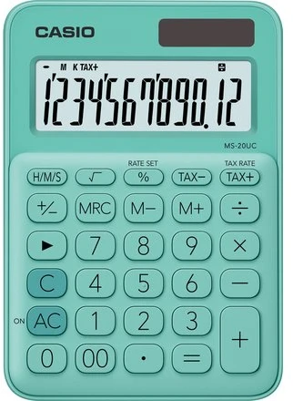 Skaičiuotuvas Casio MS-20UC-GN žalias 12 skaitmenų