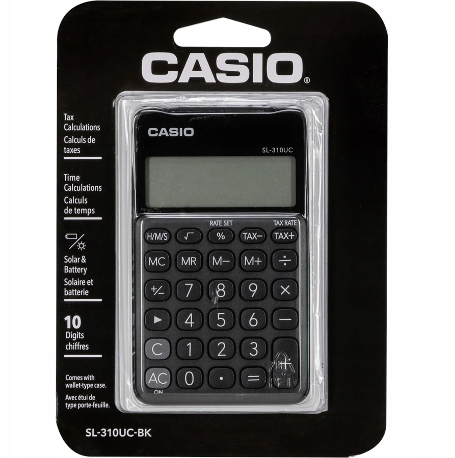 Skaičiuotuvas CASIO SL-310UC, 118×70×8.4mm, juoda sp.