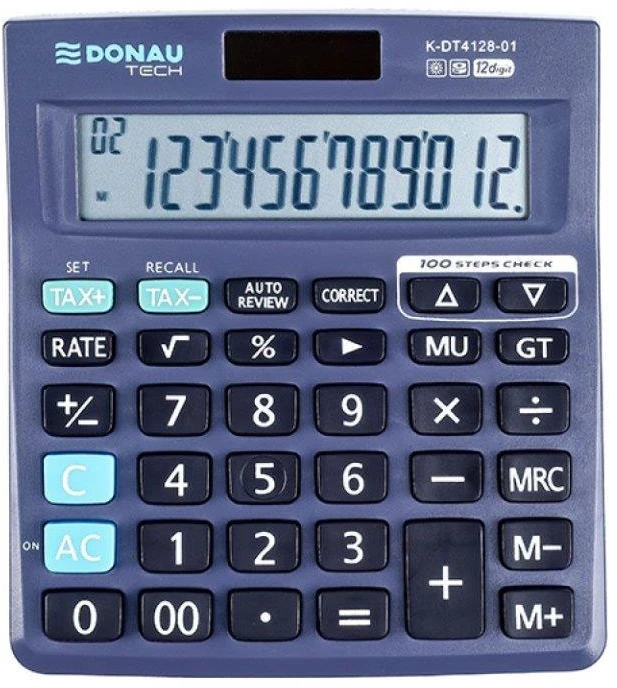 Donau Tech Calculator K-DT4129 12 skaitmenų 210x154x37mm metallowy sidabrinė