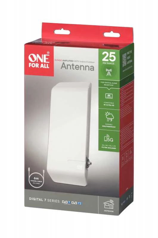 Skaitmeninė lauko antena ONE FOR ALL FULL HD 4G 44dB 6m / SV9450