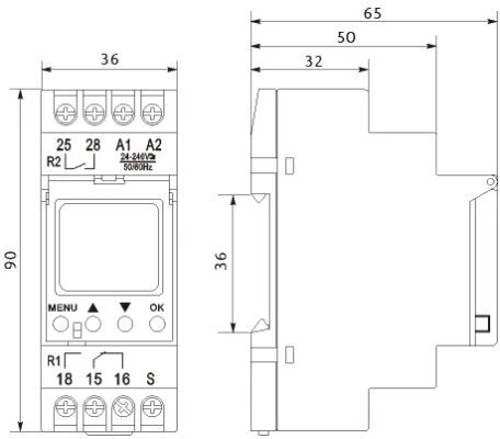 Skaitmeninis laikmatis SCHNEIDER, 230V, 16A, IP20, 56 jungtys; CCT15440