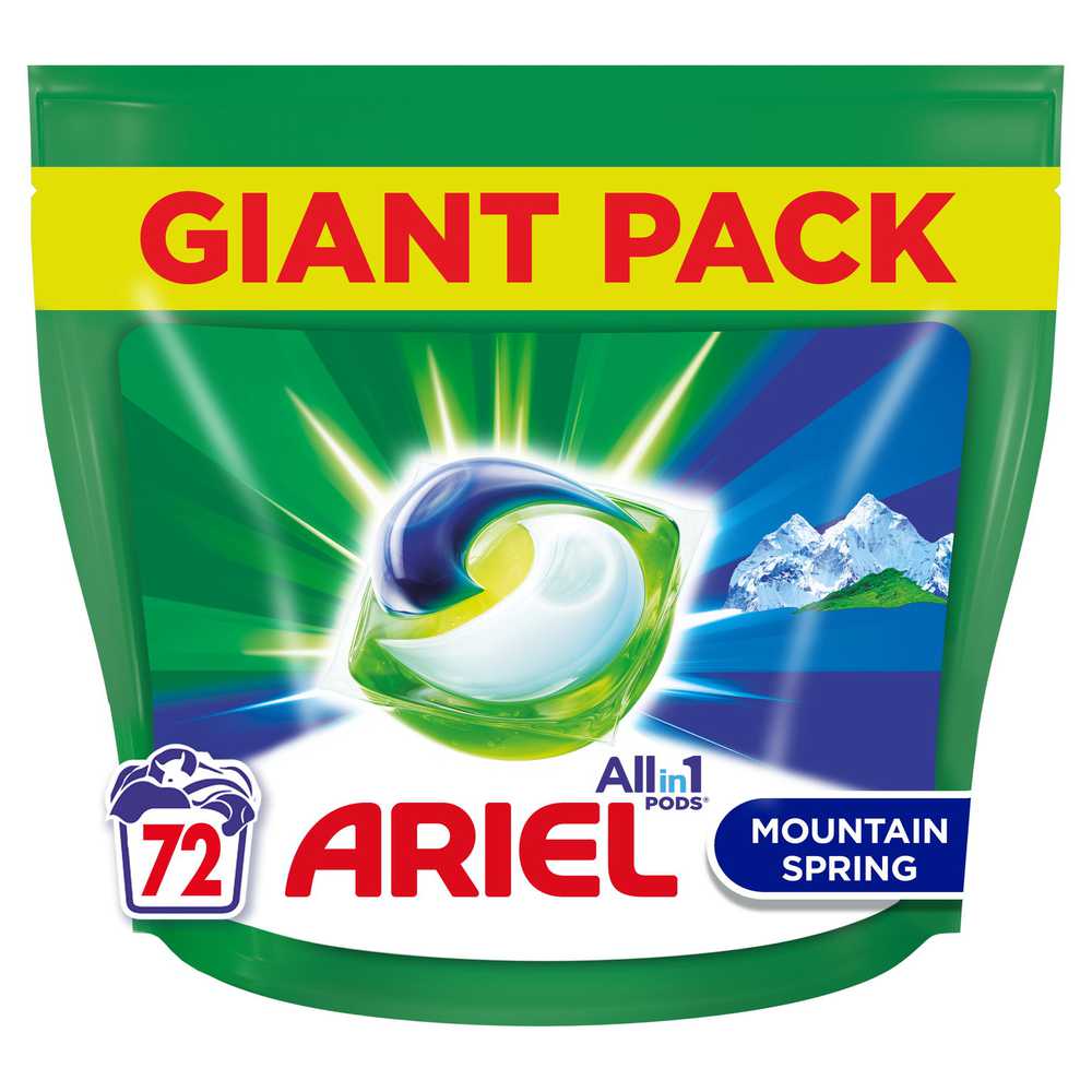 Ariel All-in-1 PODs Mountain Spring Skalbimo Kapsulės, 72 Skalb