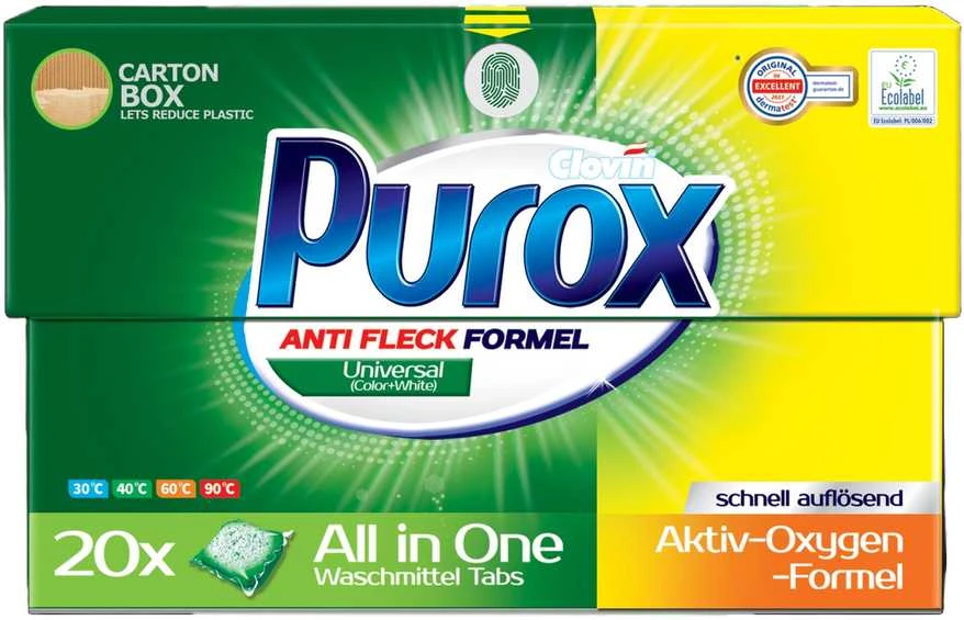 Skalbimo kapsulės Purox 20vnt. Universal